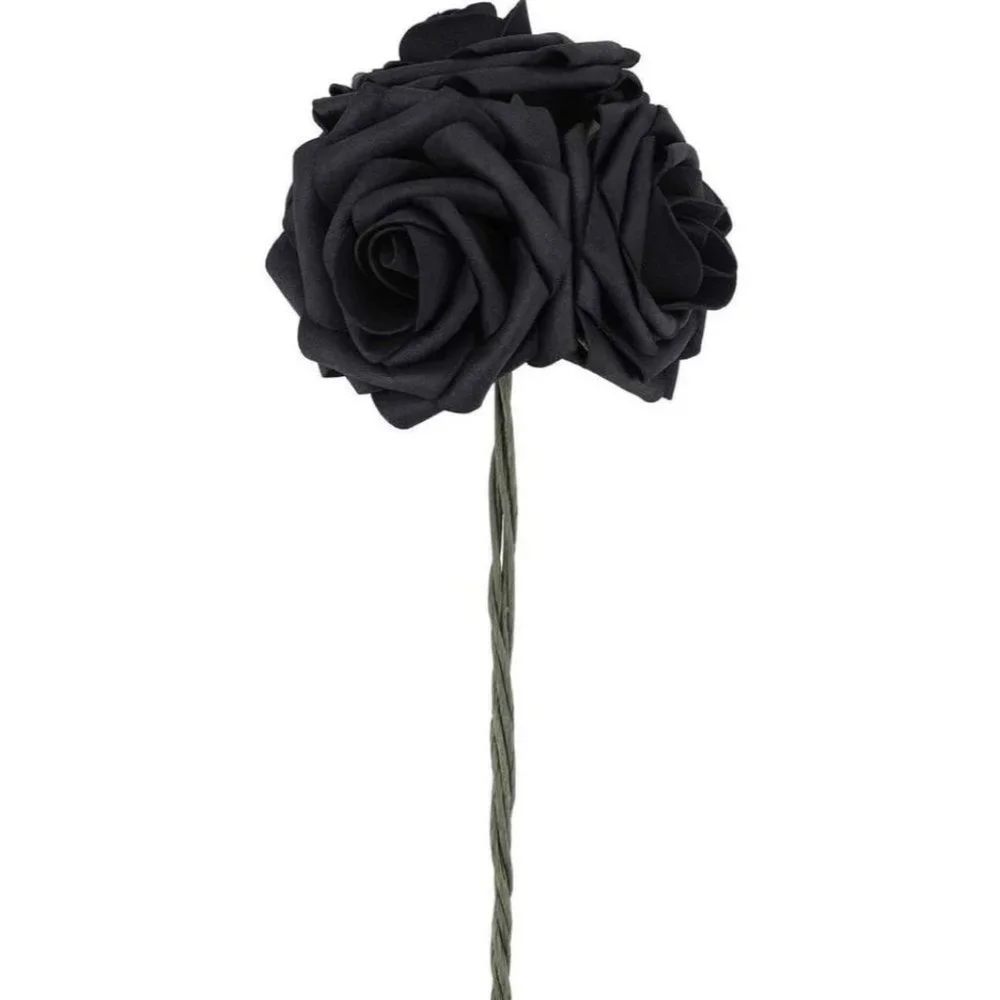 25 count Lings Black Roses Flowers Wedding Floral Bouquet Centerpiece ~ New